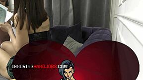 Hot European girl gives sexy handjob in miniskirt, then plays with balls in Santa costume 😍