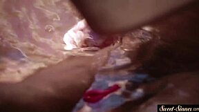 hey, watch this classy ebony teen get doggystyled in the bathroom!