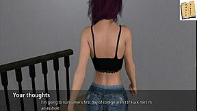 Wvm 28 purple haired teen 18+ strips naked for an erotic game session with big tits amateurs in homemade anime style