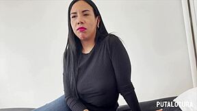 sexy colombiana fabiola swallows cum with torbe