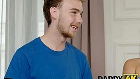 underhanded moves on sofa with sexy pierced babe