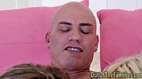 Are stepdaughters sucking taboo dick in hardcore threesome?