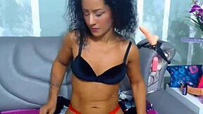 Curly Teen Gets Nasty Gagging on Her Own Panties!