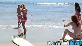 threeway teens facialized