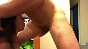 Small-titted 18-year-old returns for rough face fucking and skull pussy pounding