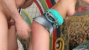 Petite teen Susy 18, with floppy tits, SEDUCED TO FUCK by old German guy in wild interview.