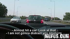 Horny Teen Kira Queen Stops Car to Suck and Bang Hard Cock in Public