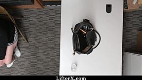 This teen got caught stealing jewelry, now she has to pay the officer with her pussy 😏