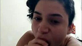 Gabbie Luna practices swallowing big loads in homemade scene