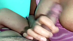watch this desi girl play with my dick, her boobs are so hot and indian