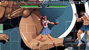 Joe Higashi Fucks Athena Asamiya in Doggy Style