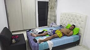 my stepbrother lay naked and that made me so horny i woke him up with a good fuck - part 1