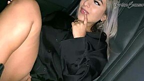 naty delgado shows city with public car sex