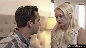 Stepdaughter Rubs Pussy While Cockriding Hard