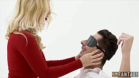 horny blonde samantha starts with fingering, then missionary, cowgirl, blowjob, and even assfucking her curvy body