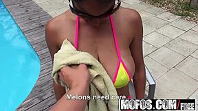 Mischel Lee experiments with anal in POV scene. Busty and natural!