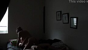 behind the scenes, our skinny gf with huge saggy tits and tattoos rides cowgirl in homemade sex video