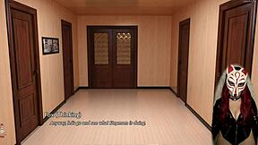 The golden boy ep 3 features a redhead gamer girl playing a cartoon game outdoors.