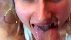 Sadira, the hotwife, gives a blowjob that makes her gag on the big cock