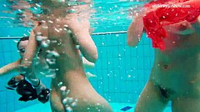 Hey, watch Avenna, Nina Mohnatka, and Marketa swim nude!