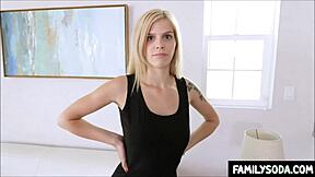 Annoying stepbro seeks stepsister's pussy in taboo blonde hardcore fucking