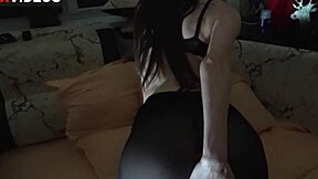 Stepson rips stepmom's pantyhose for doggystyle creampie!