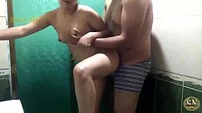 catch stepsister in shower and fuck her