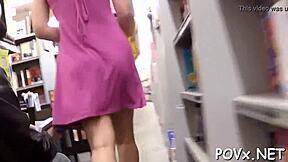 That hard cock keeps pounding a teen’s wet pussy in rough POV action.