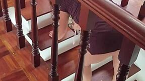 Latina Cleaner Stuck Under Table, Fucked Hard by Father-in-Law. Swollen Pussy and Deepthroat Close-Up!