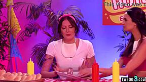 Ebony lesbian Alexis Tae dominates Eliza Ibarra and Charlotte Sins with strapon action in wild 3some