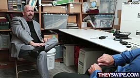 i watch my stepdad nailing the detecive at werk with his big cok