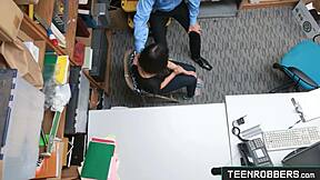 Rough Office Sex with Horny Teen Thief POV