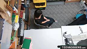 Rough Office Sex with Horny Teen Thief POV