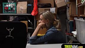 Is this blonde shoplifter ready for her punishment fuck by the mall cop?