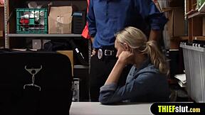 Is this blonde shoplifter ready for her punishment fuck by the mall cop?