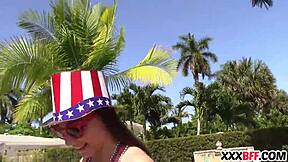 On Independence Day, I joined a teen group sex with big cocks everywhere!