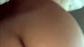 Blonde teen plays with transparent anal dildo close up