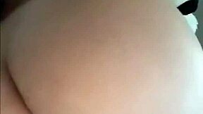 Blonde teen plays with transparent anal dildo close up