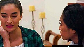 Girlsway Teens Emily Willis and Ember Snow Crave Sudden Lesbian Action in College Skirt Scene