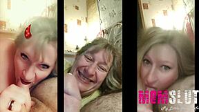 blonde mommy plays like young slut sucking cock 😘