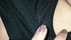 Mature cumshot on my big pussy latina tits