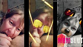 blonde mommy plays like young slut sucking cock 😘