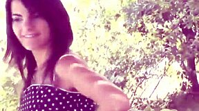 Petite teen hottie strips off clothes in outdoor tease