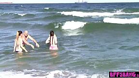 Hey, watch us naughty bisexual teen bffs ride huge cock together!