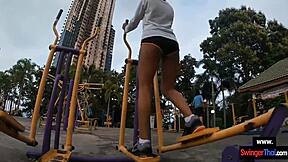 Thai Teen Girlfriend Sucks Cock After Her Intense Workout