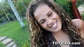 black latina hybrid teen pussy gets licked in public outdoor dominican scene