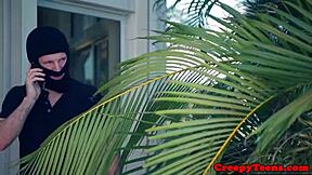 teen creeps on neighbors for hardcore domination, rough cowgirl riding, rimjob, and oral