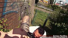 public sex on berlin highway with tattooed german slut