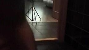 That cute girl gets packed in bathroom