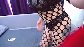 Blonde babe big boobs and ass in a hot outfit bodystockings 😍